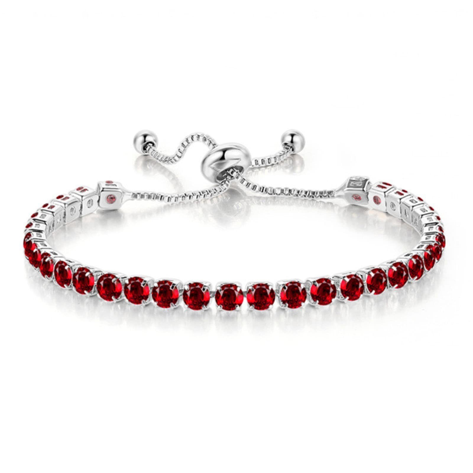 14K Gold Silver Plated Adjustable Rhinestone Beads Bracelet for Women
