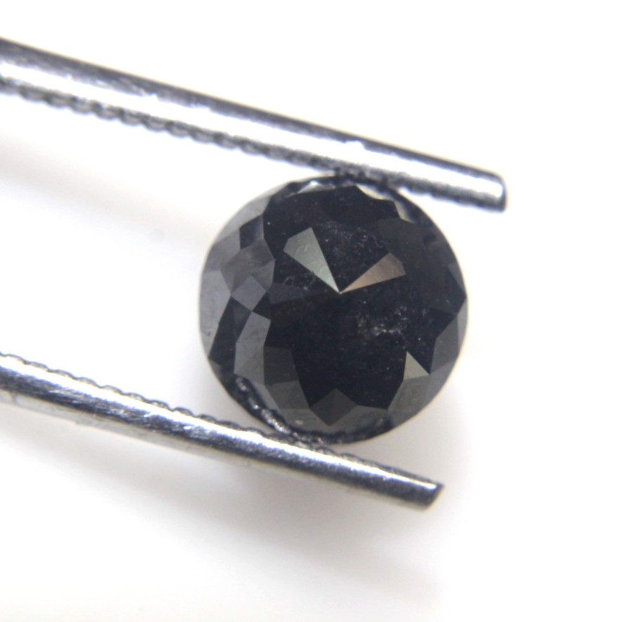 3.38Cts Big Natural Real Black Diamond Tambuli Rose Cut 8.82-8.86×4.80MM