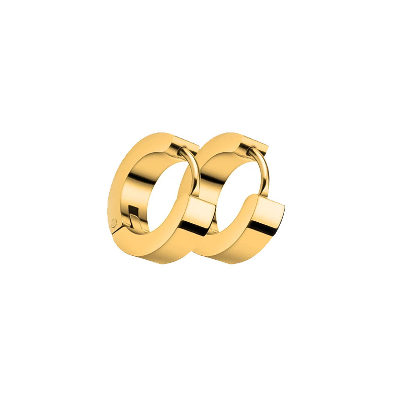 Titanium Hoop Earrings Mens and Womens Black Silver Gold Colored New