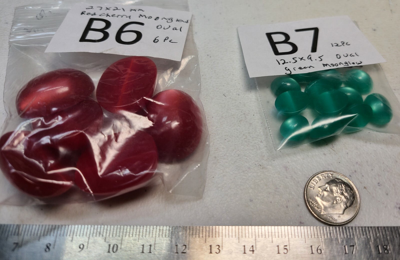Vtg OVAL Moonglow Thermoset Plastic Celluloid Flat Back Cab Jewelry Repair Craft