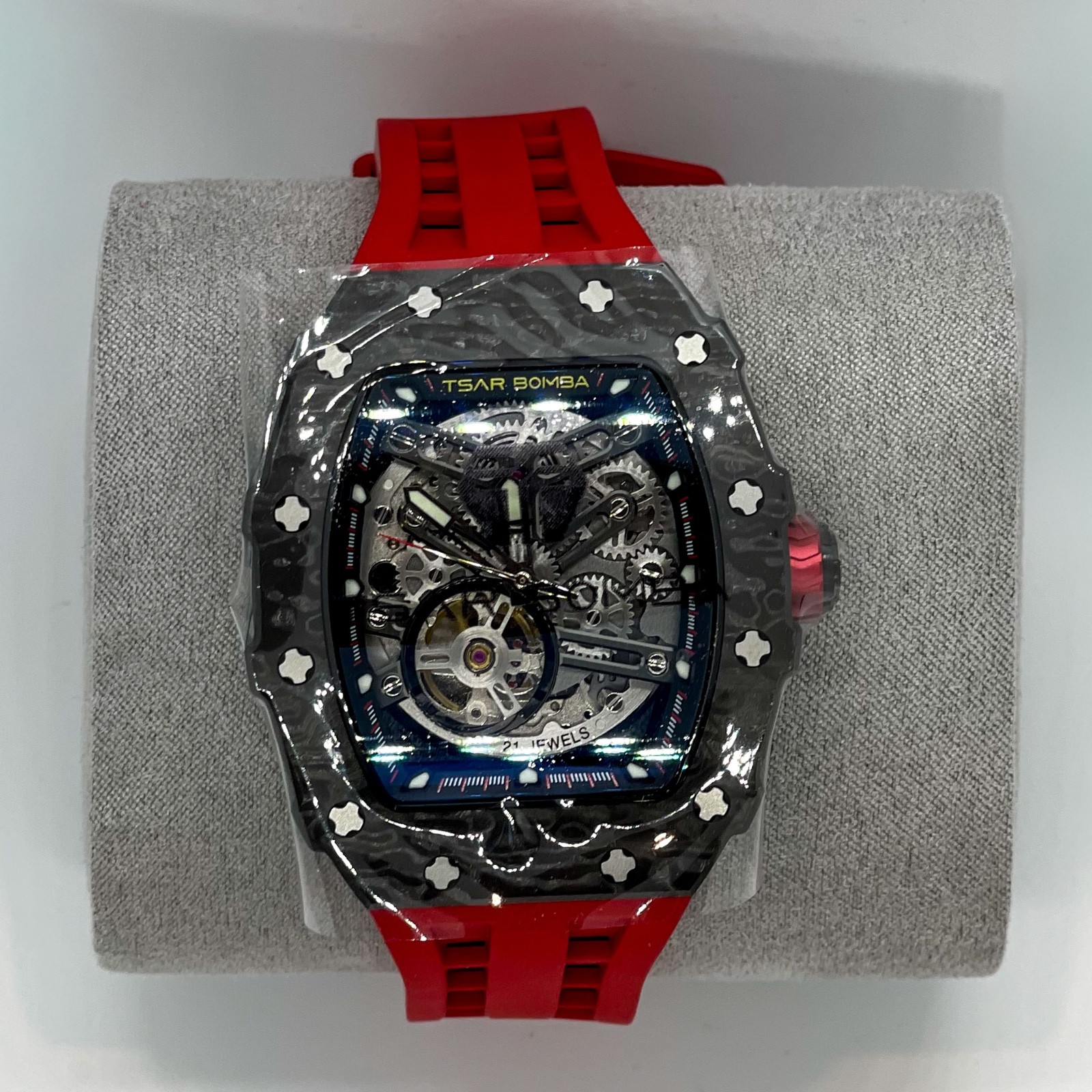 Tsar Bomba Elemental-Carbon Fiber Automatic Passion Red Watch – TB8208CF-39