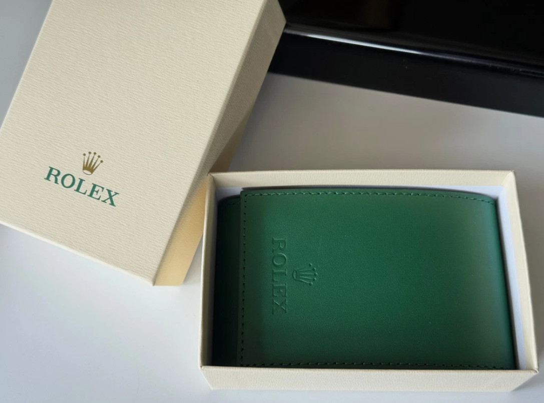 Rolex Green Leather Travel Pouch Case Authentic Service Center Watch Holder NIB