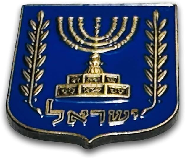 10x State of Israel Emblem PINs Depicts Jewish Temple Menorah, Symbol of Judaism