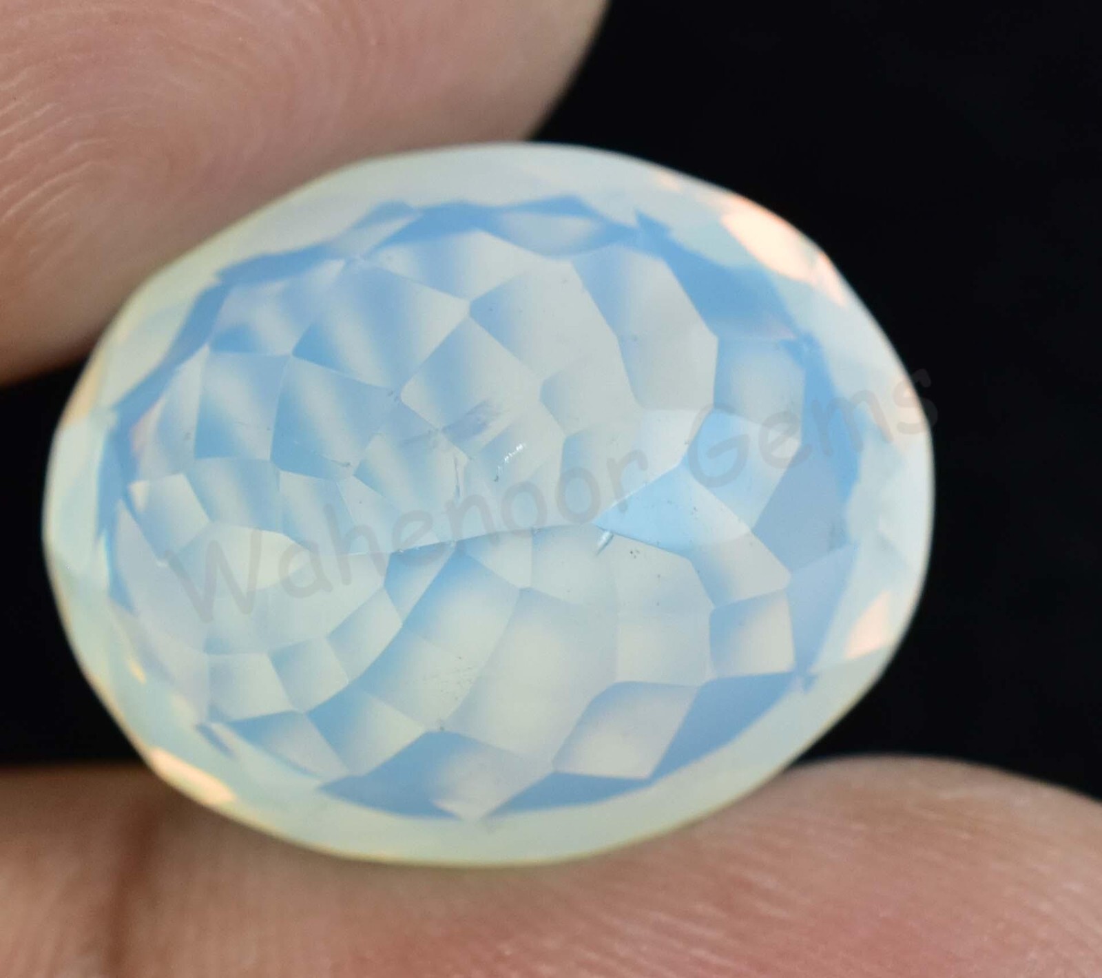 Natural White Opal Blue Fire Oval 14.85 Ct Certified Untreated Loose Gemstone
