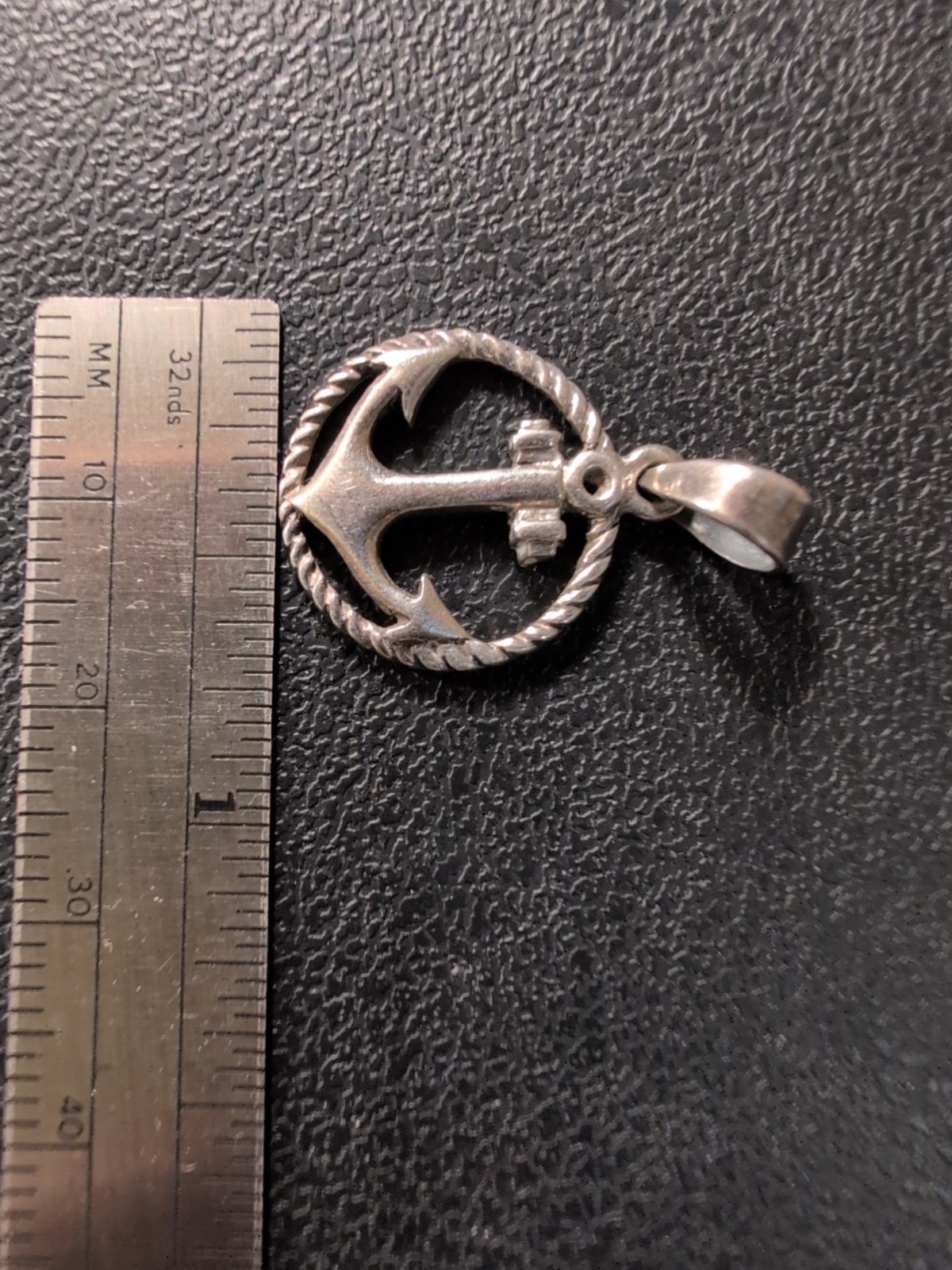Nautical Anchor Encircled by Rope Pendant Maritime 925 Sterling 1″ 1.9g