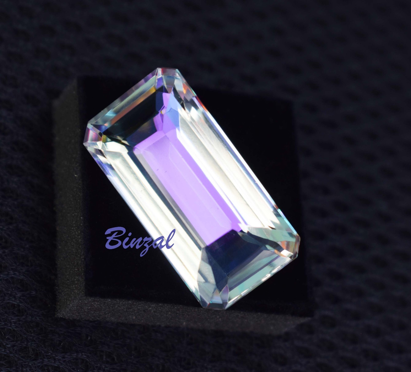 Certified Rarest 58-60 Ct Rainbow Mystic Topaz Long Emerald Cut Loose Gemstone