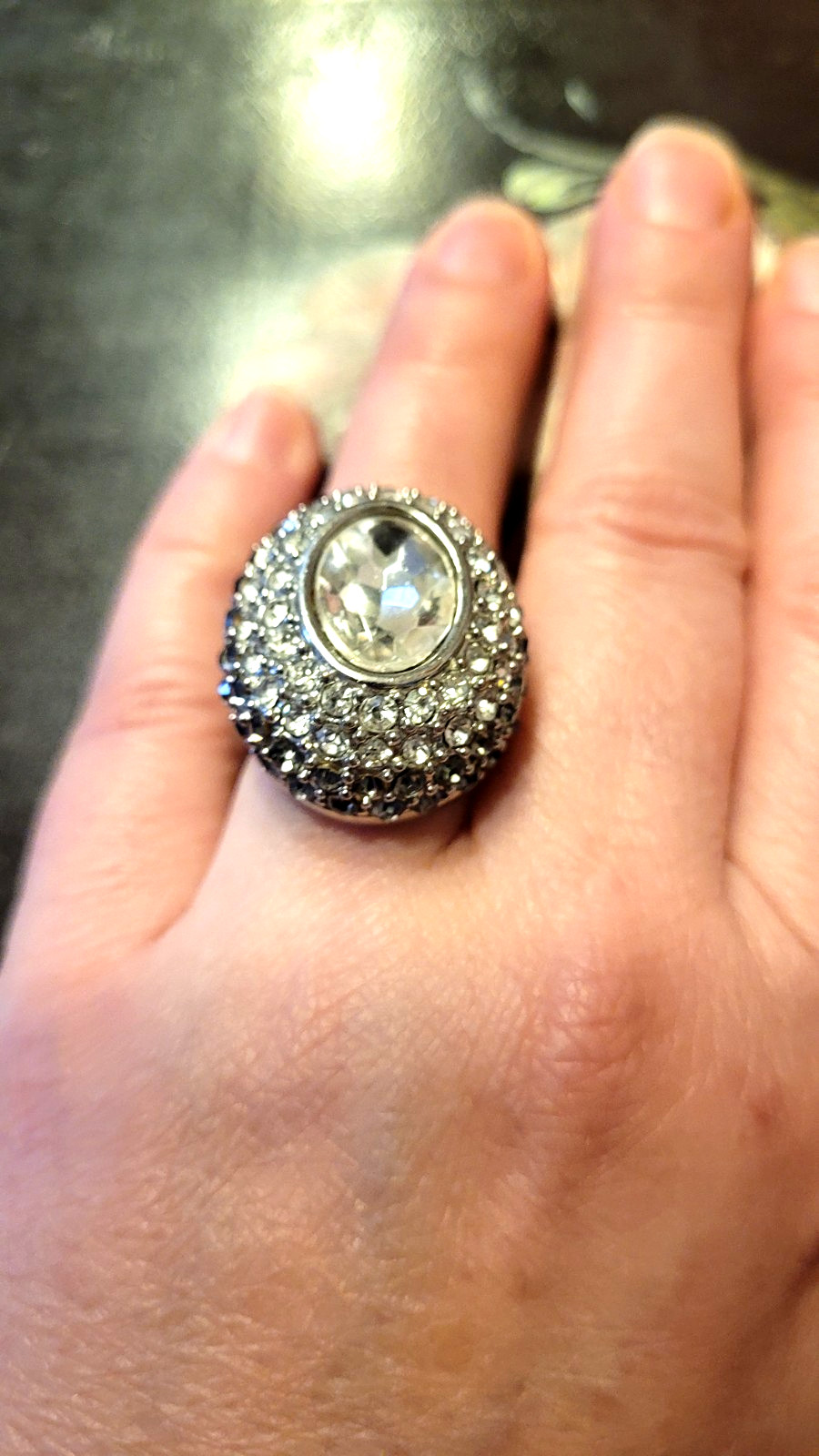 Arnold Scaasi Extravagant Large Designer Jeweled Vintage Cocktail Ring Size 7 US