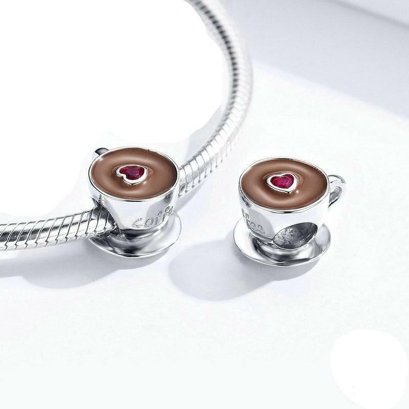 Coffee Cup Metal Beads