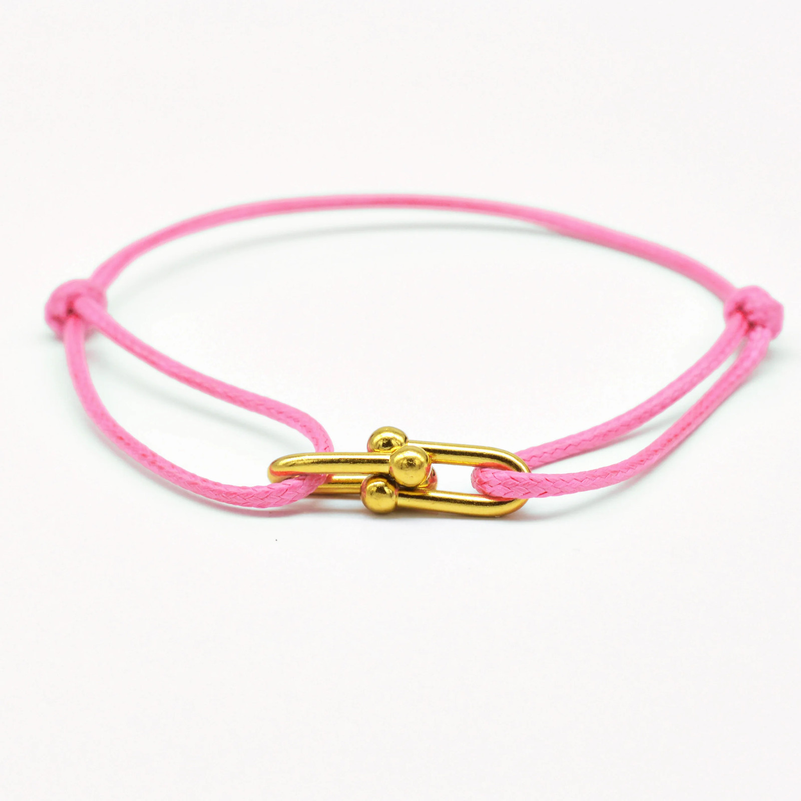 Bamboo Horseshoe Buckle Bracelet Braided Ribbon Adjustable Rope Jewelry