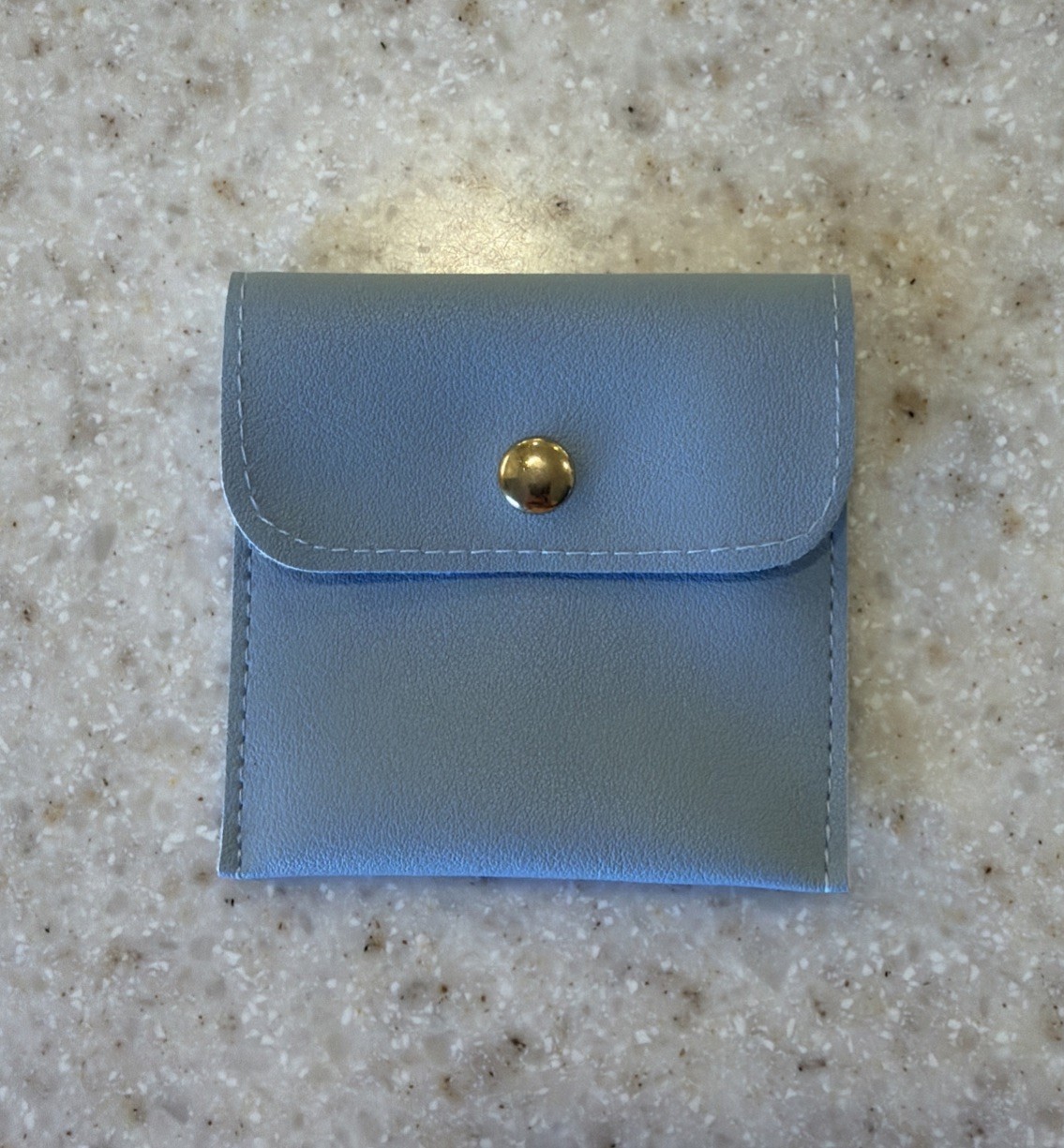 4 Assorted color Soft Vegan Leather Jewelry Pouches w/Snap Button