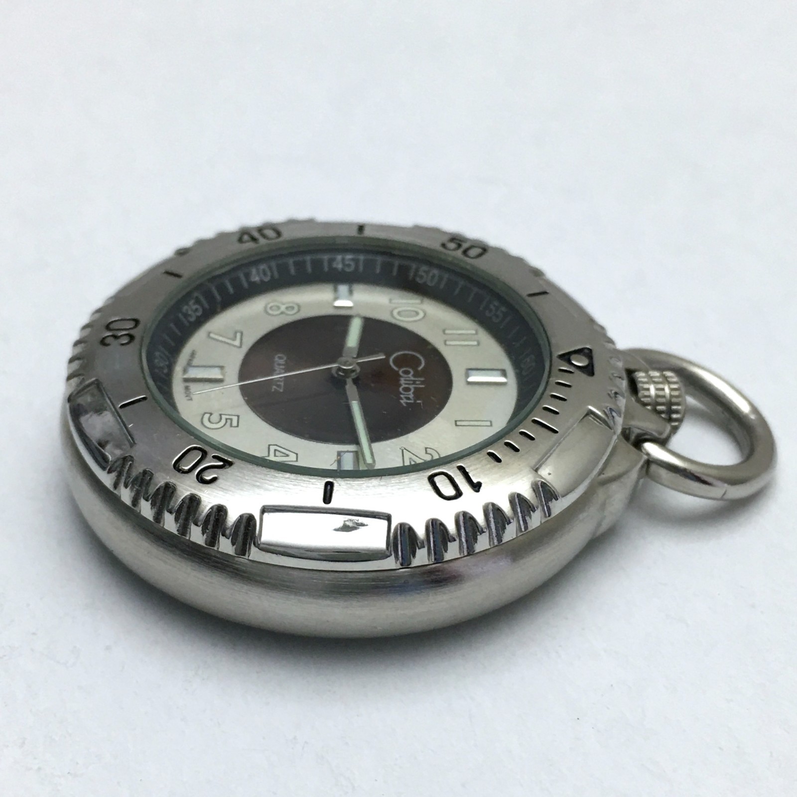 Colibri Quartz Pocket Watch Silver Tone Small Size Open Face Tested See Video