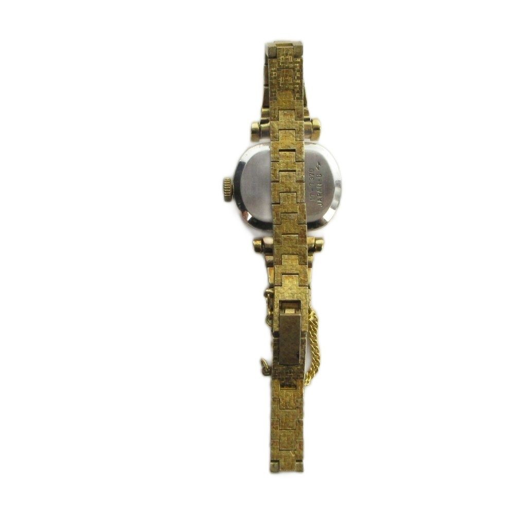 SEIKO 17 7370 Watch Manual Black Dial Gold Color GY18 MQ
