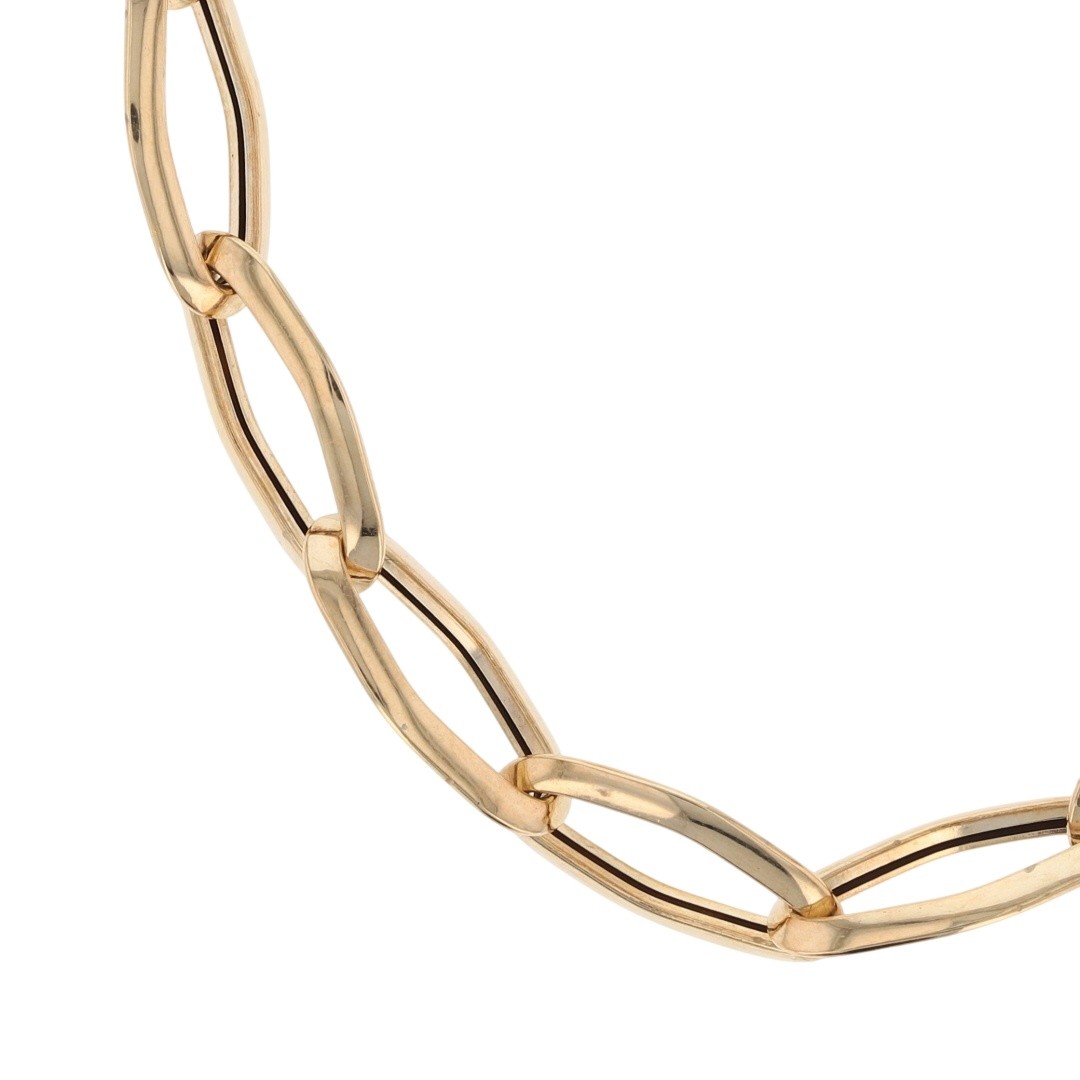 6.9mm Hollow Fancy Paperclip Link Chain 20″ Necklace 14k Yellow Gold 5.41 Grams