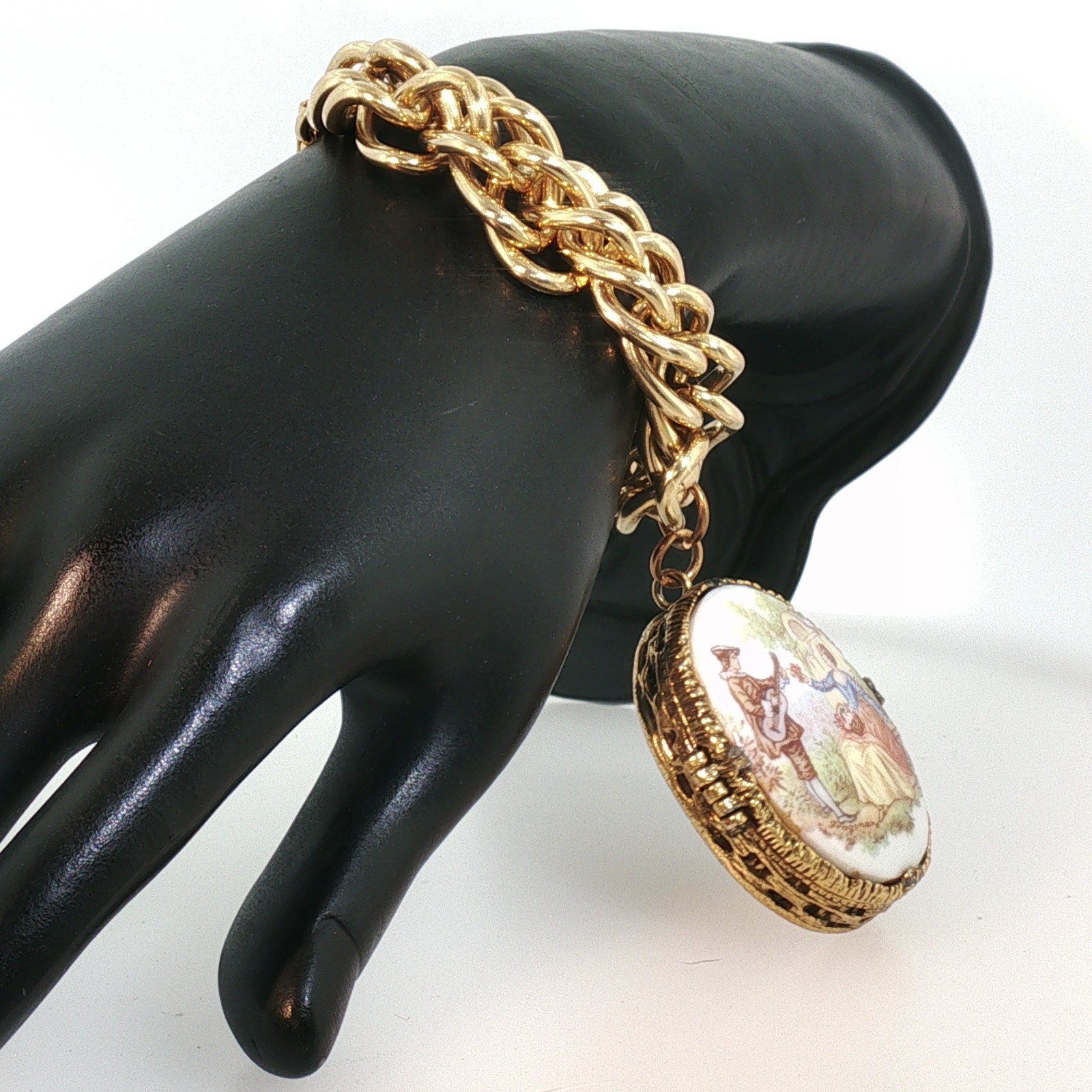 Vintage Mary Chess Gold-Tone Locket Bracelet Perfume Jewelry Collectible