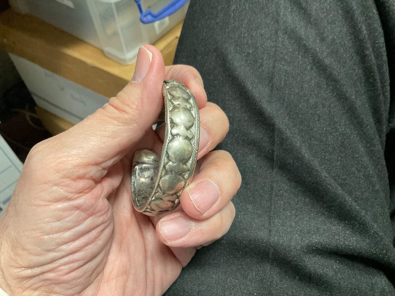 Afghan Kuchi/Pashtun Silver Tribal Cuff, Mid 20th Century, 69.20 Grams