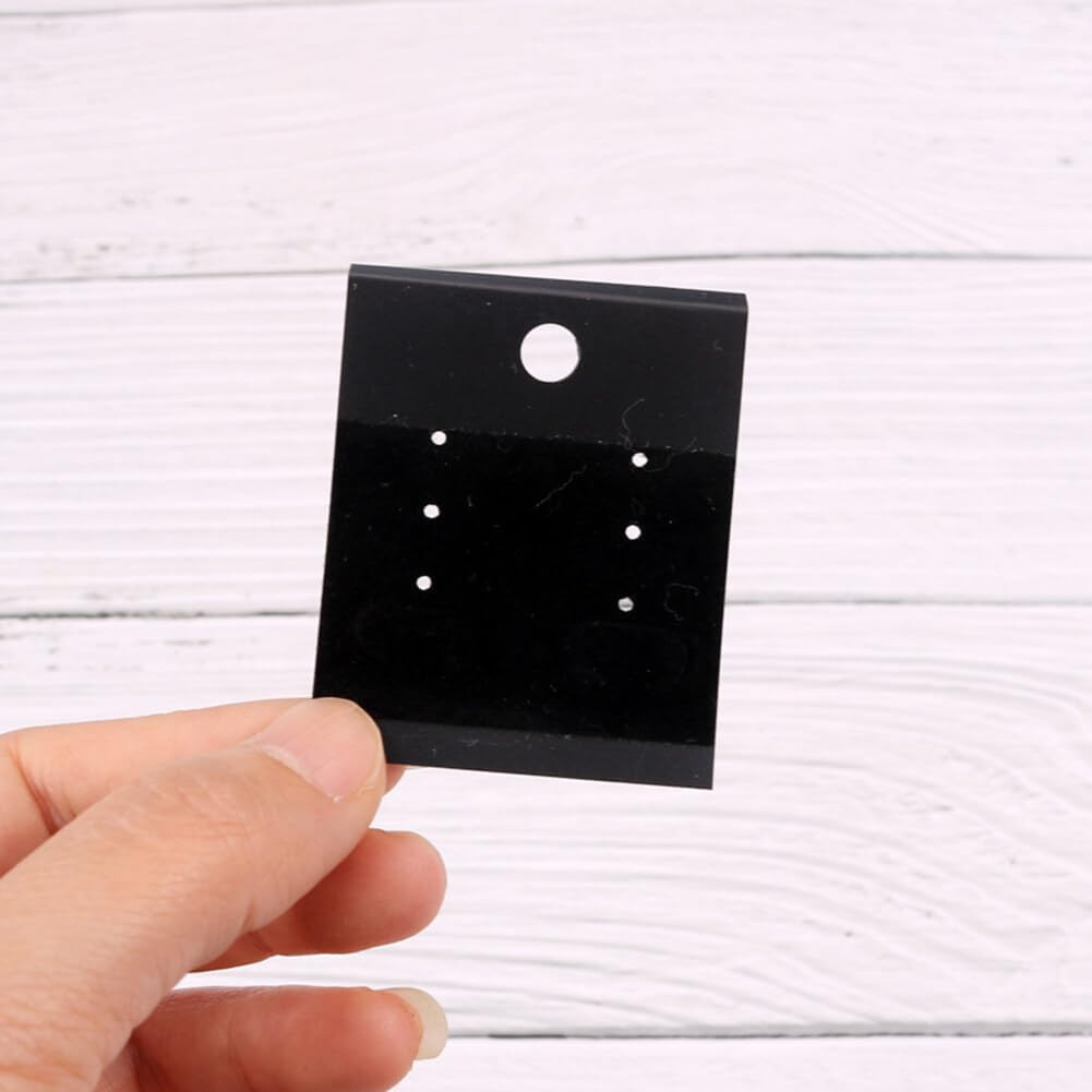 100Pcs 1.8 x 2 inch Black Velvet Plastic Hanging Earring Cards Earring Card Hold