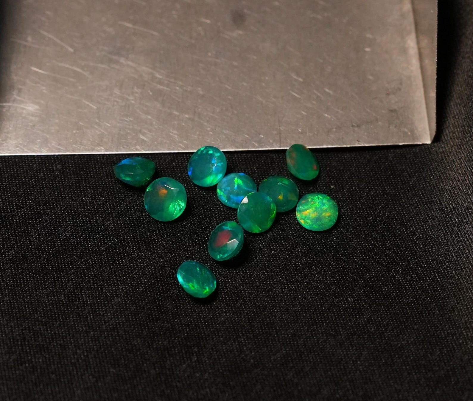Natural Green Ethopian Opal Round Faceted Cut 3mm To 10mm Loose Gemstone