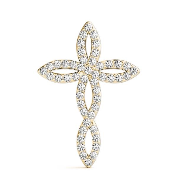 VS F 0.50-1.00 Ct Round Lab Grown Diamond 14K White Gold Religious Cross Pendant