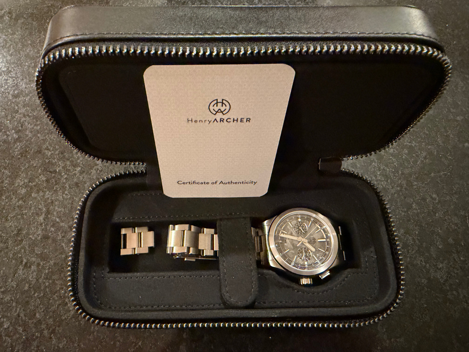 Henry Archer Tidslinje Meteorite – Lunaris – Trinity Grey 3-link Bracelet