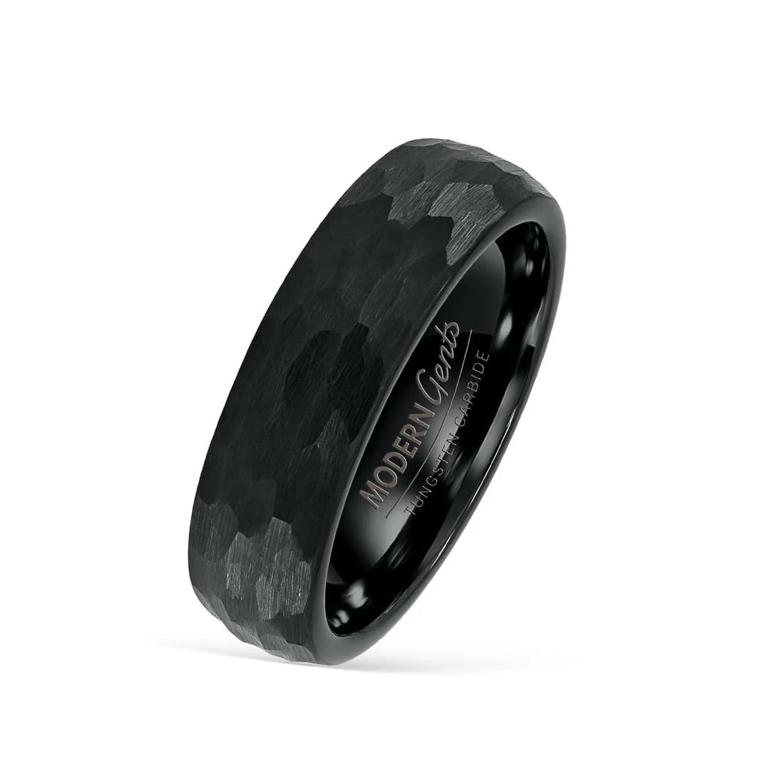 Modern Gents The Hammer Black Tungsten Carbide Ring – Size 11