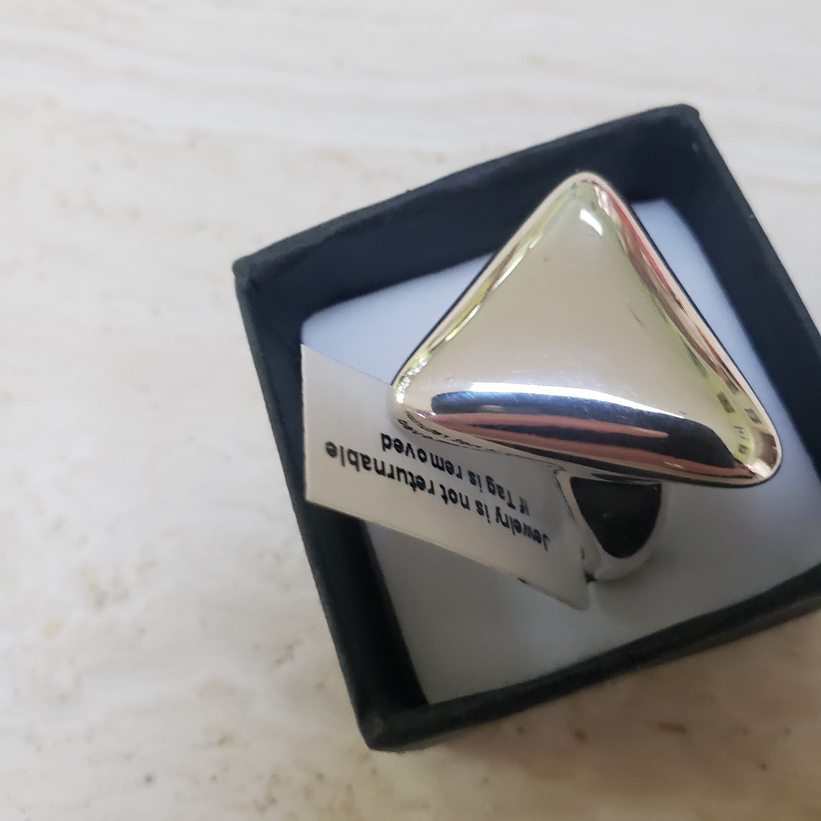 Sterling Silver, 5g Triangular Signet Ring, size R/S, 9 – New with Tag.