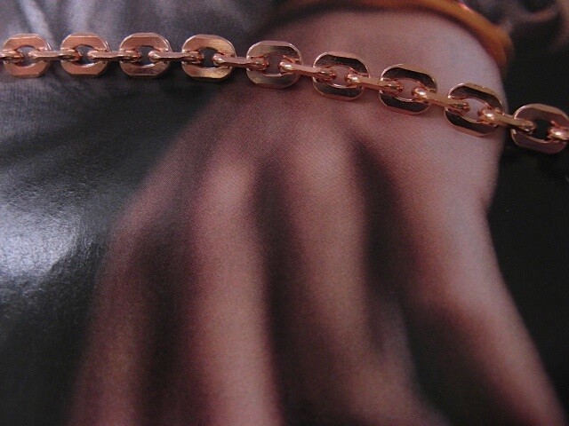 Solid Copper 1/4 of an inch wide Men’s 8 Inch Link Bracelet CB720G.