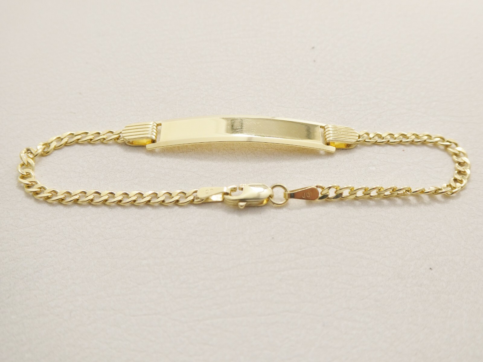 REAL 10K SOLID YELLOW GOLD 6 INCH CURB STYLE BABY BRACELET