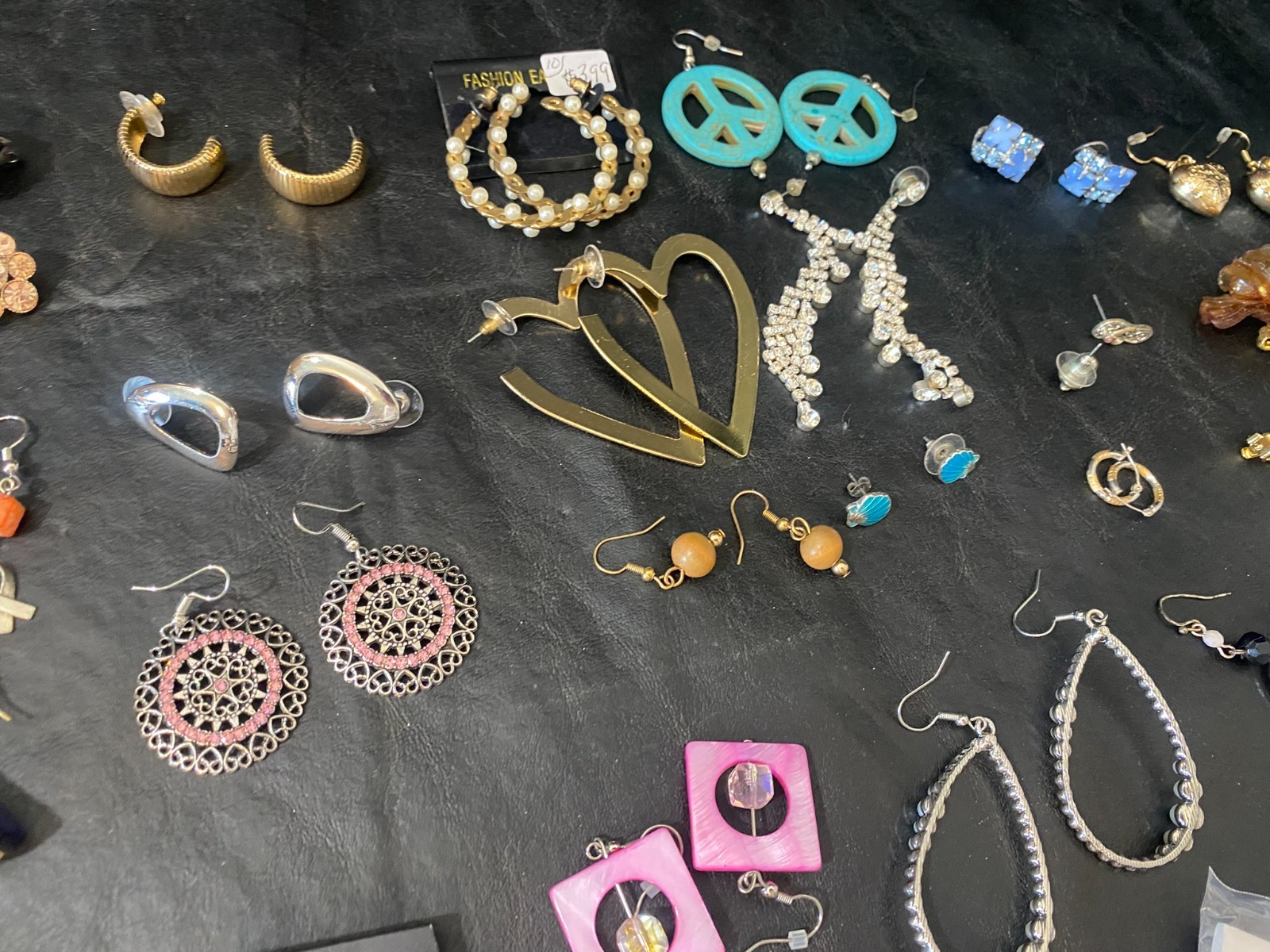 huge lot 103+ pairs earrings earring collection dangle stud hoop clip estate +