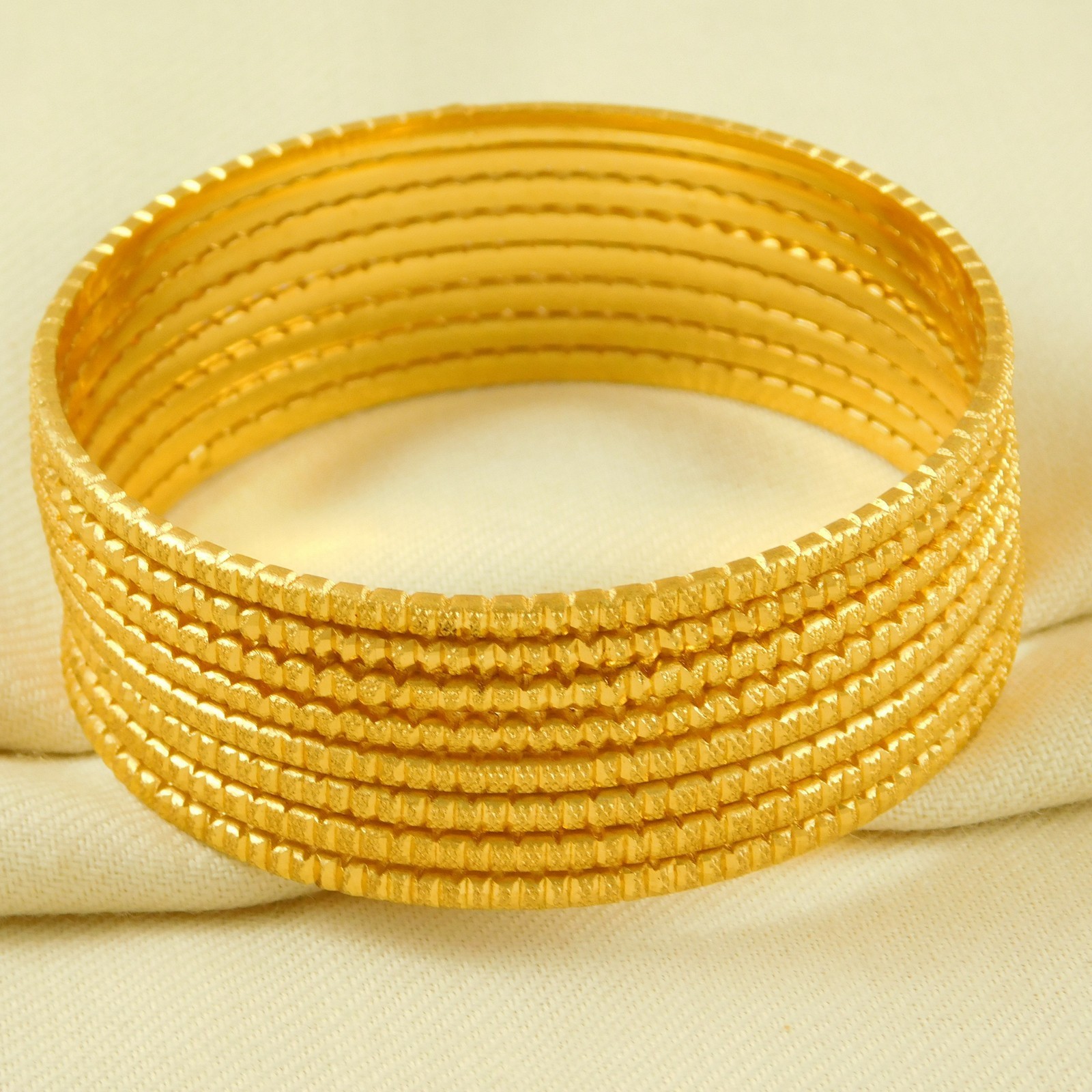 Indian Traditional 22K Gold Plated 8 Pcs Bracelets Women Bangle Ethnic Jewelry