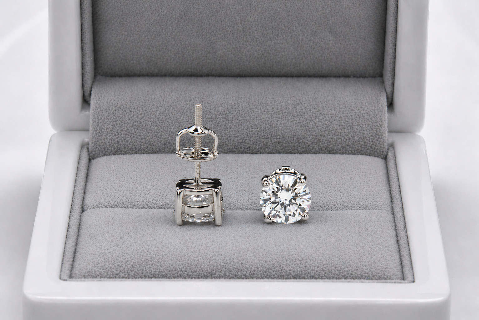 Real Moissanite Stud Earrings Screw On 925 Silver Iced Out HipHop Passes Tester