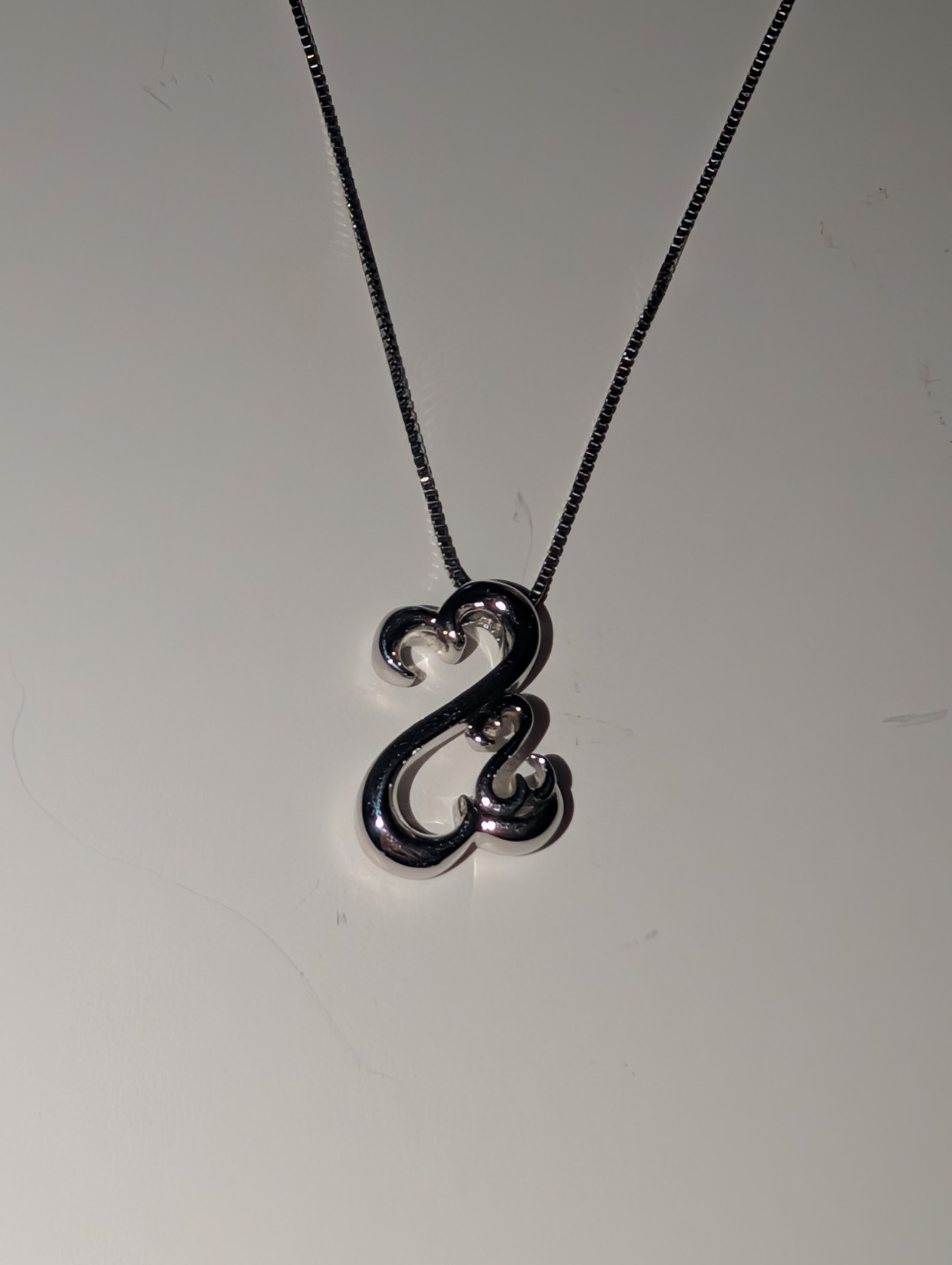 Sterling Silver Nesting Hearts Necklace