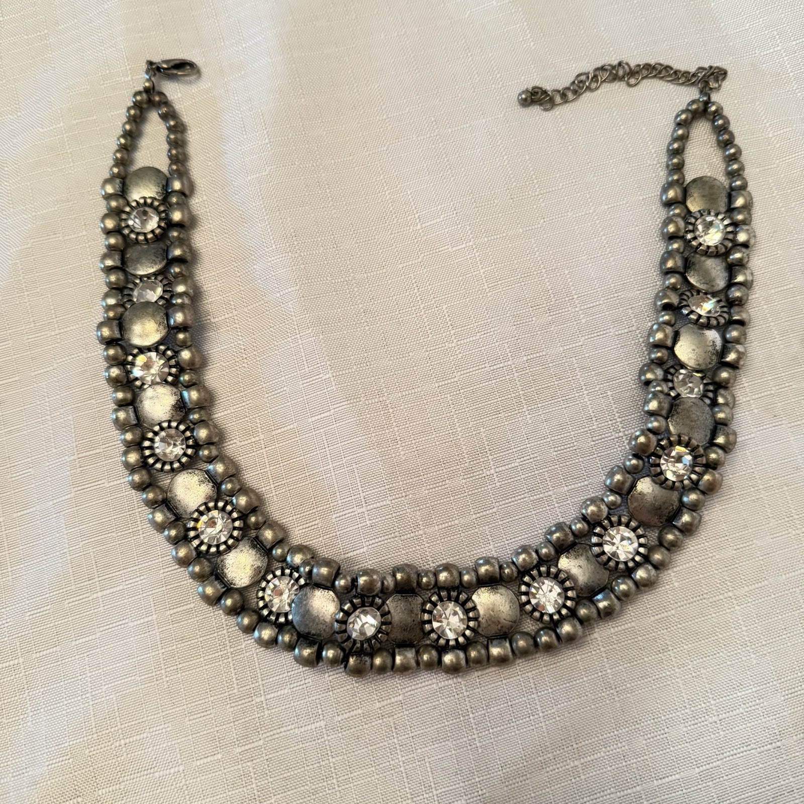 Black Silver Gold Tone Necklace Lot Stella & Dot Geometric Disc Statement Lot