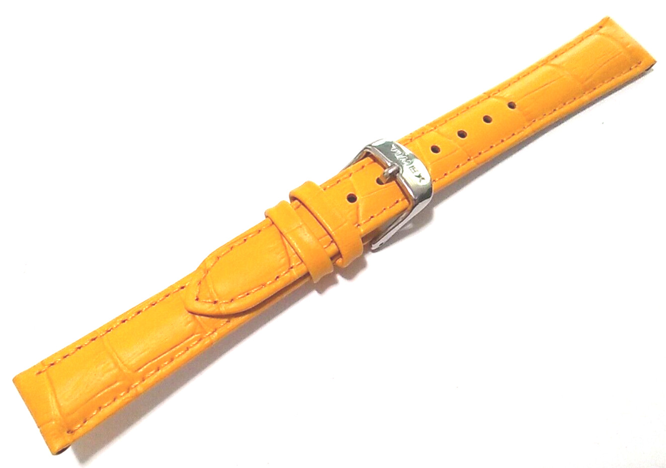 16mm Regular Timex Padded Mustard Yellow Bamboo Crocodile Grain Watch Band Strap