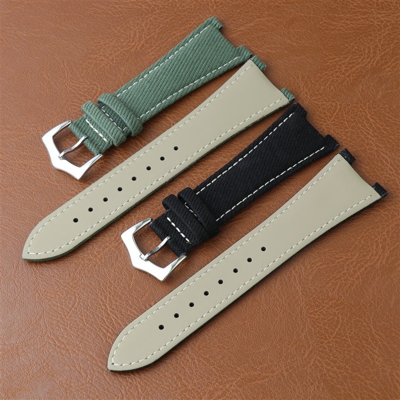 For Patek Philippe Nautilus Nylon Canvas Leather Watch Band Straps Mens 25x13mm