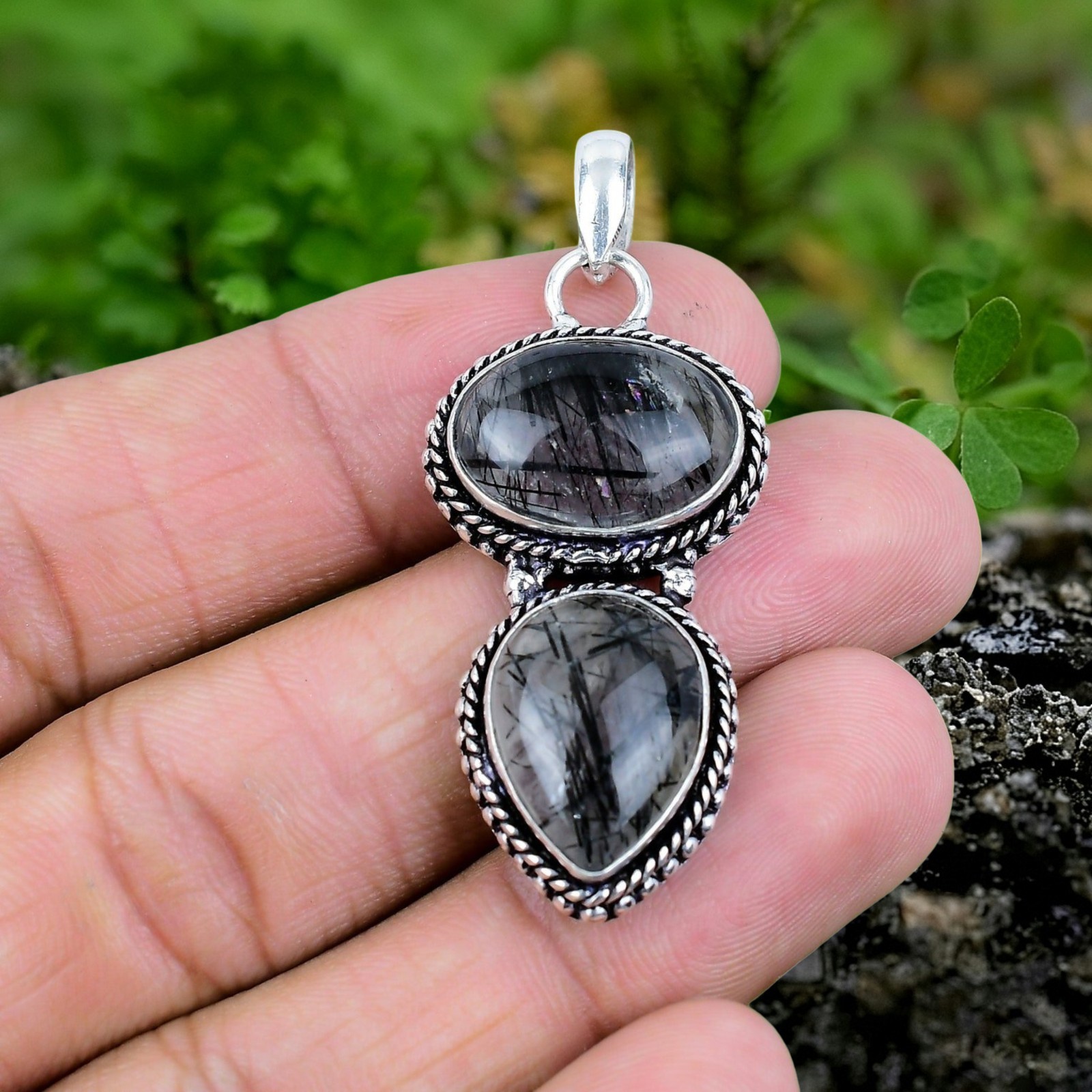 Rutile Quartz Silver Pendant 925 Sterling Silver Handmade Pendant Silver Pendant