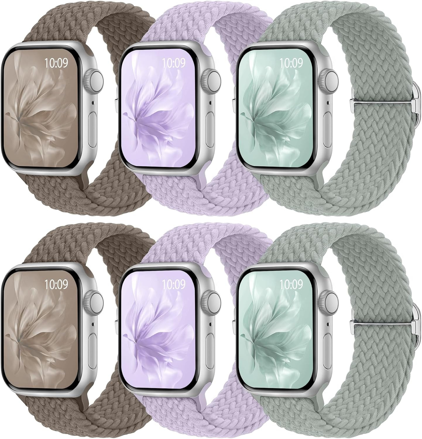 6 Pack Braided Stretchy Bands Compatible with Apple Watch Band 38Mm 40Mm 41Mm 42