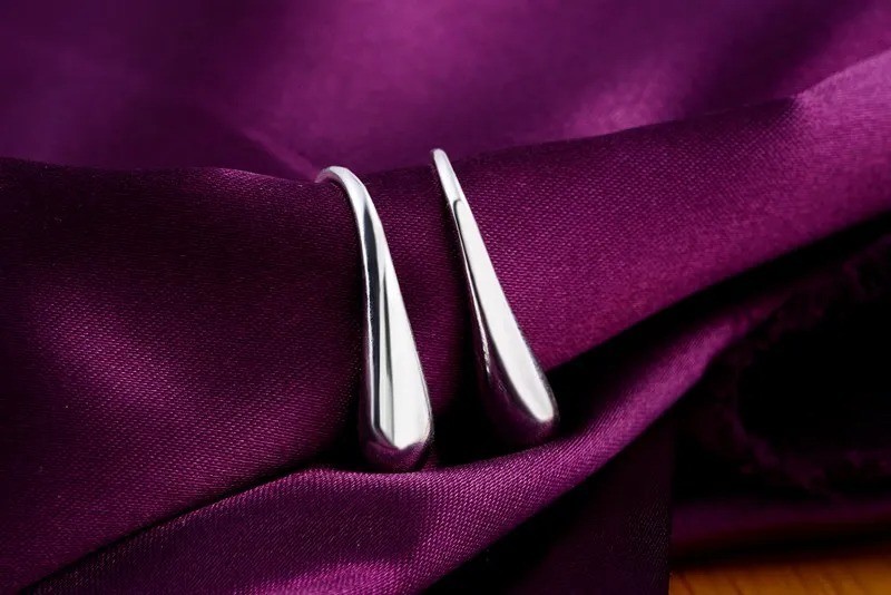 URMYLADY 925 Sterling Silver Water Drop Hook Earrings Fashion Charm Jewelry