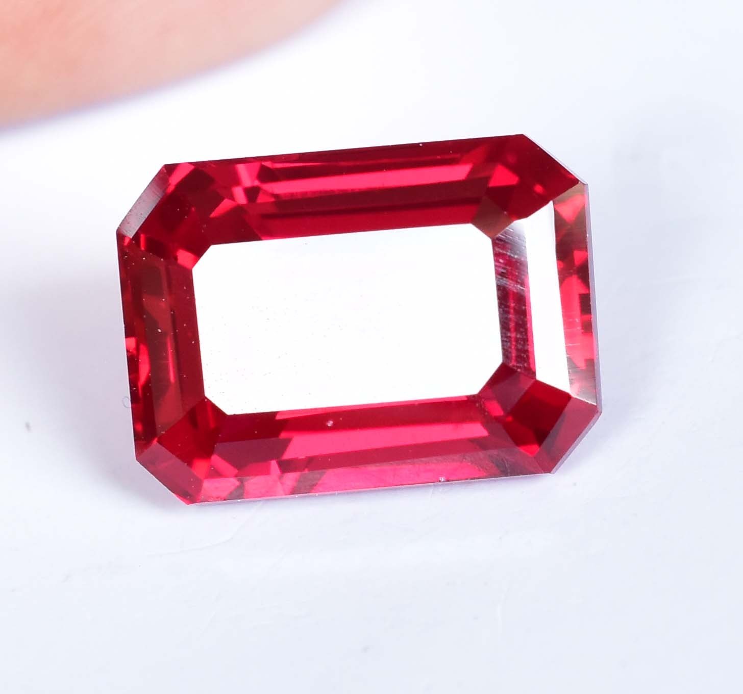11.60Ct Natural Myanmar Red Spinel Certified Emerald Cut Flawless Loose Gemstone