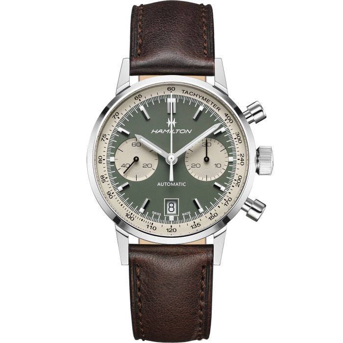 Hamilton American Classic Intra-Matic Auto Chrono Green Dial Men Watch H38416560