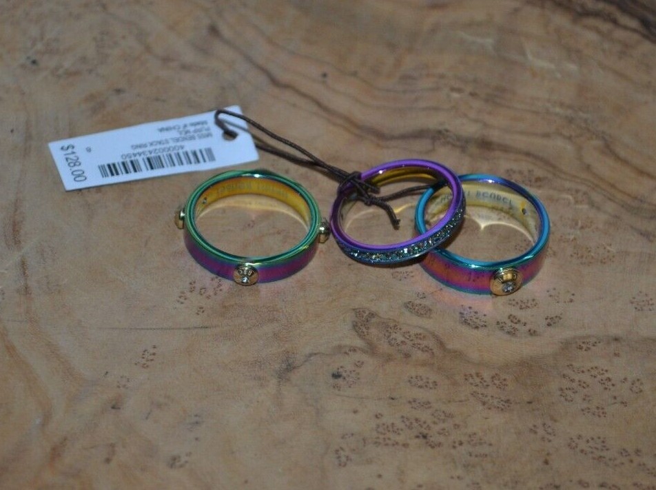 HENRI BENDEL MISS BENDEL IRIDESCENT STACK RING TRIO – You Pick Size