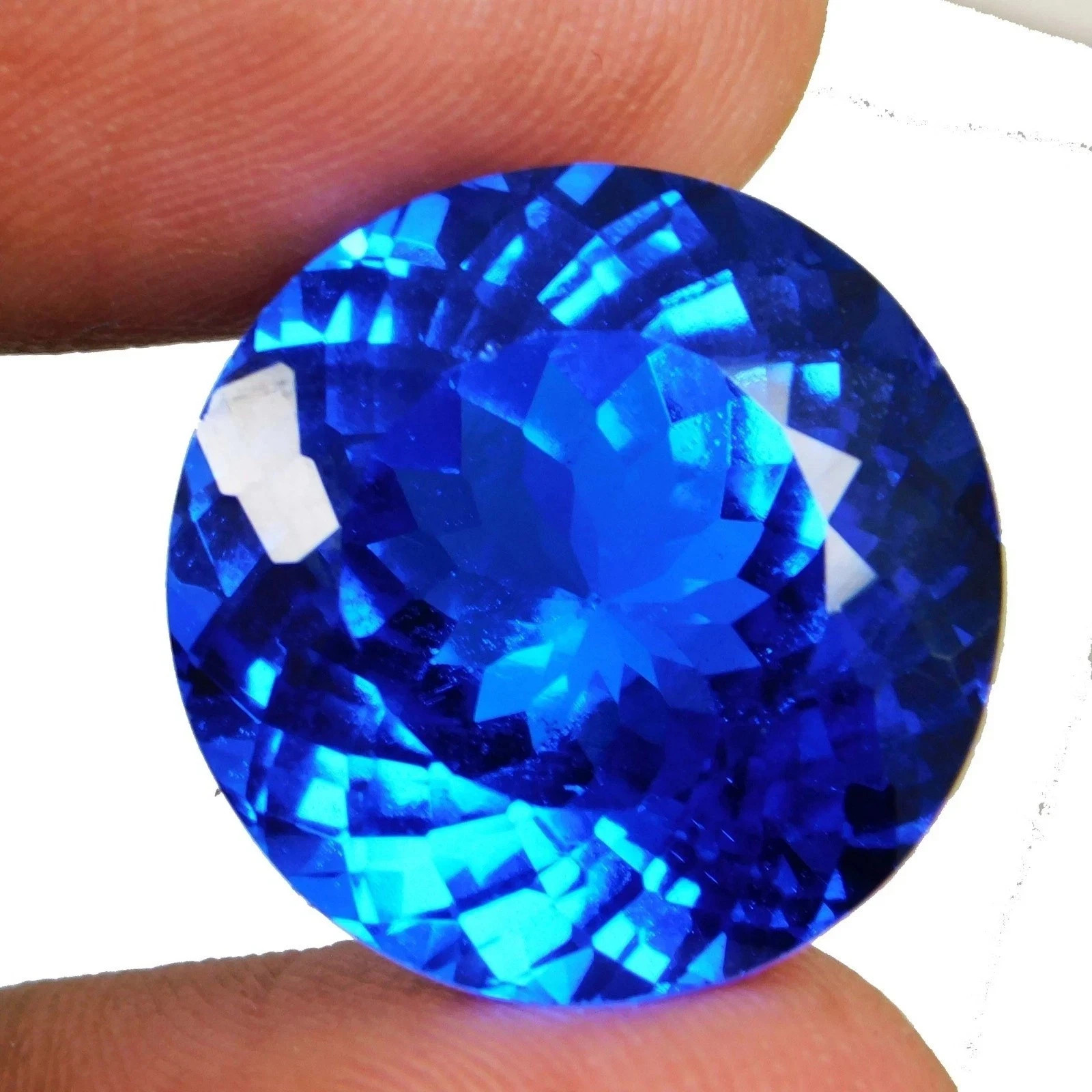 Certified 10 Ct+ AAA+ Natural Lustrous Blue Tanzanite Round Cut Loose Gemstone