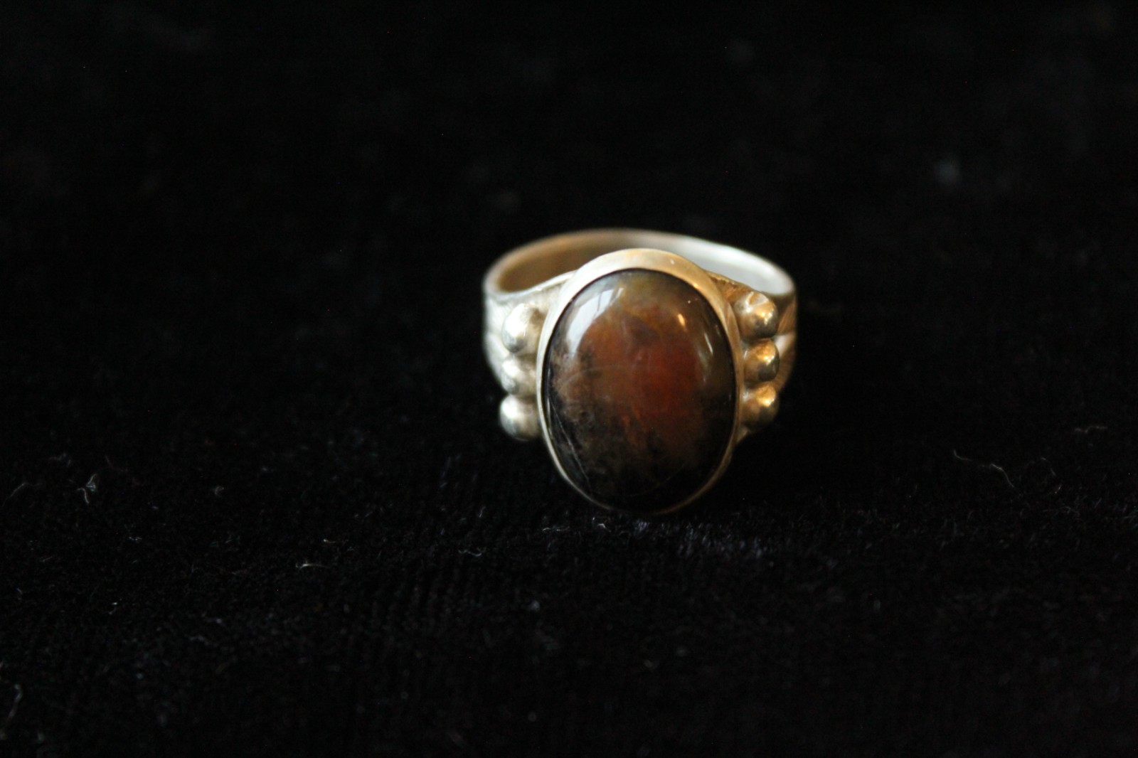 Sterling Silver Agate Vintage Ring