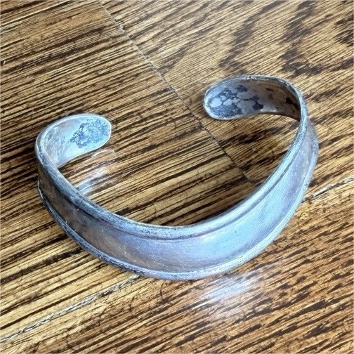 925 Sterling Silver Cuff Bracelet, Engraved, Adjustable