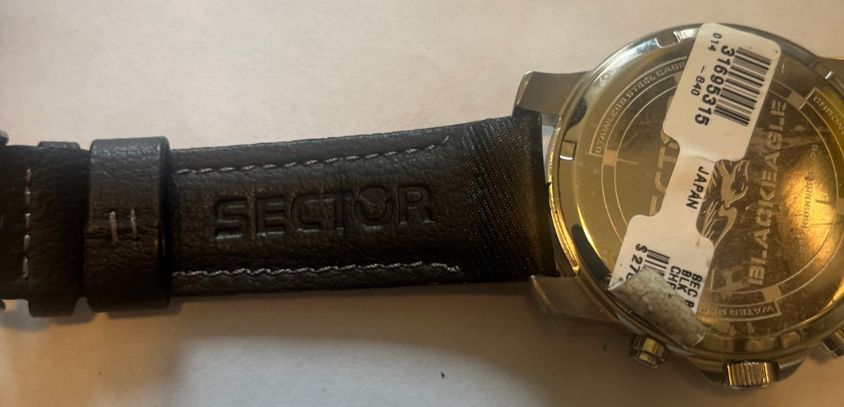 SECTOR MEN’S BLACK CHRONOGRAPH SPORT WATCH BLACK EAGLE DATE WATCH