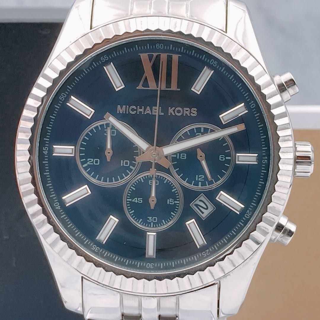 Michael Kors Men’s Chronograph Watch MK8280 (Navy Blue) with Box