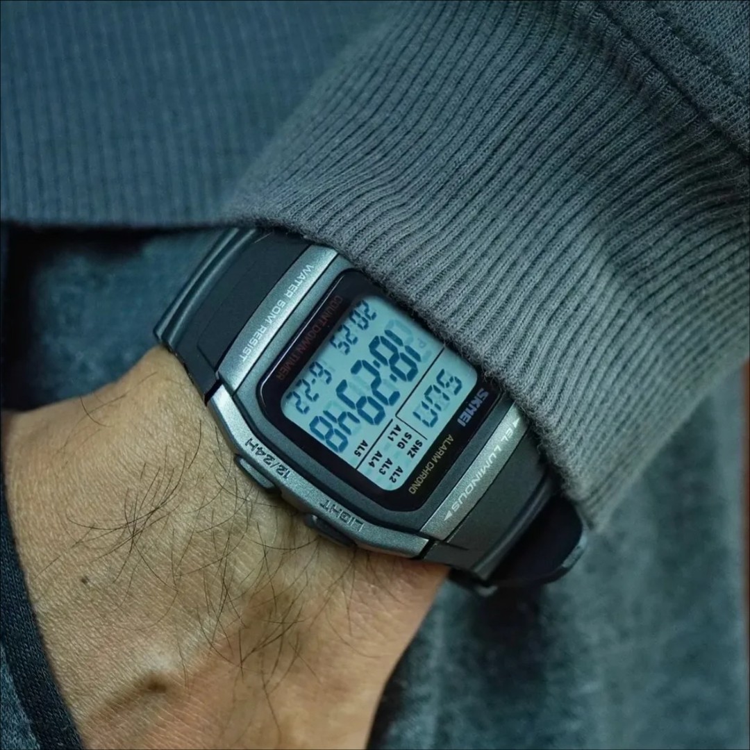 Casio W-96H-1AV Digital Sport 50M WR Alarm LED Backlight Afterglow Stopwatch