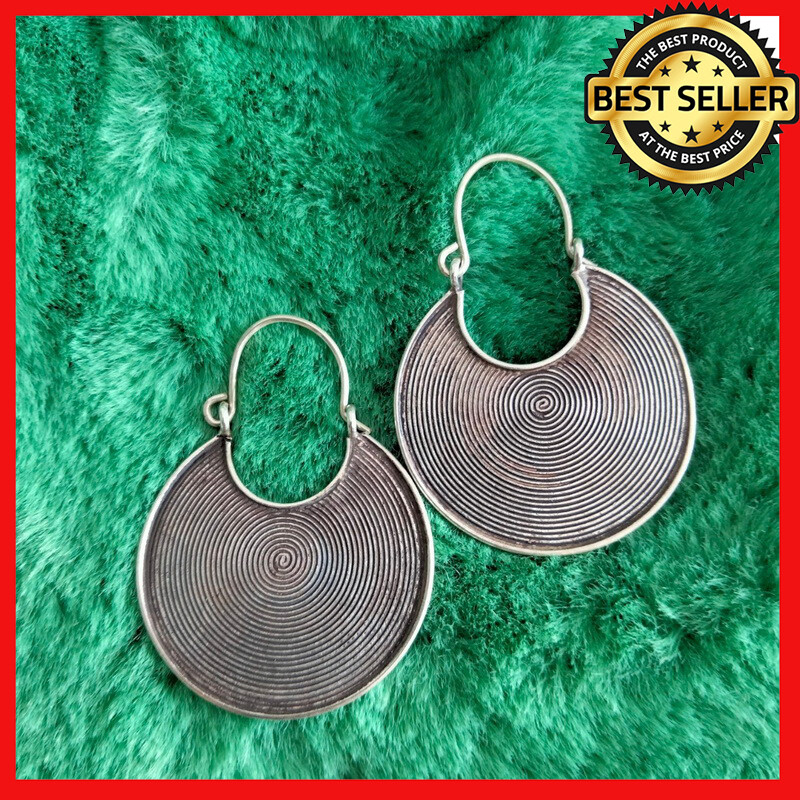 FINE SILVER EARRINGS 925 STERLING CRAFT VINTAGE TRIBAL FASHION ARTISAN LOT1604