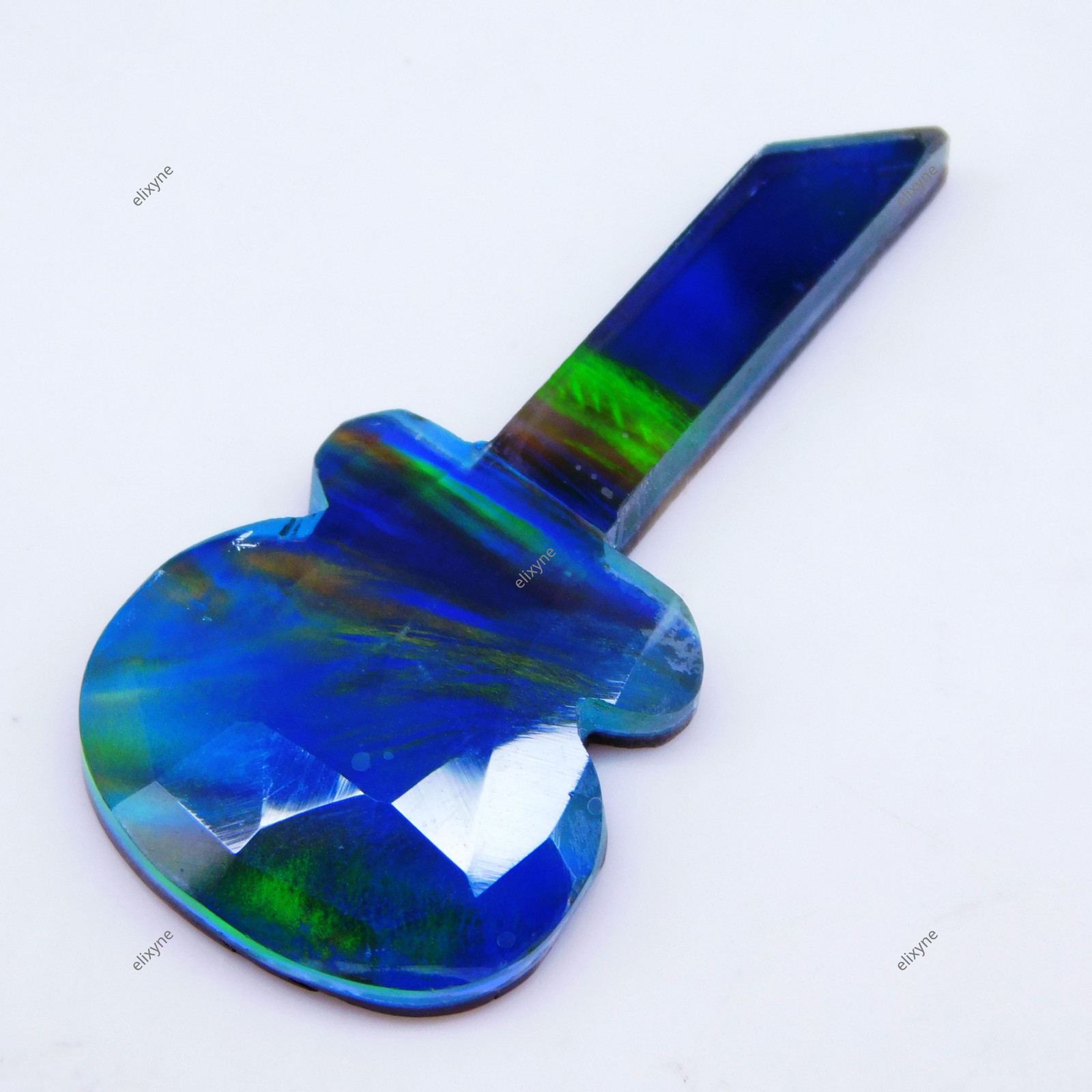 Untreated Natural 21.25 Ct Fire Opal Doublet Guitar Cut Certified Loose Gemstone