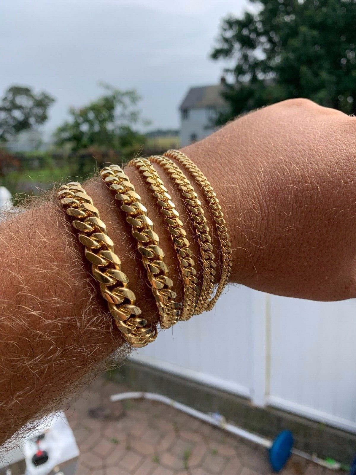 Cadena O Pulsera Cubana Para Hombre – Oro De 14k Sobre Plata Solida 925 ITALIA
