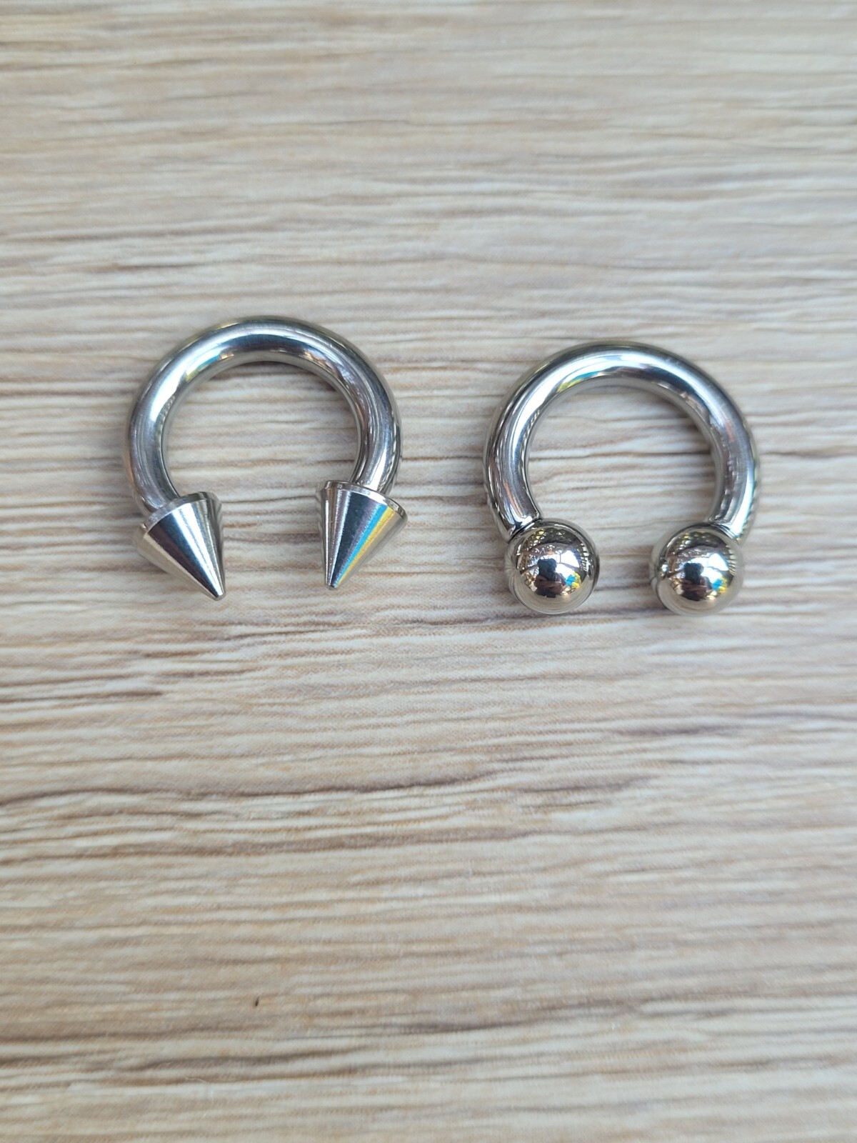 Pair Steel Spike Cone Ear Plugs Septum Tapers Pinchers Horseshoes Gauges 2g-14g